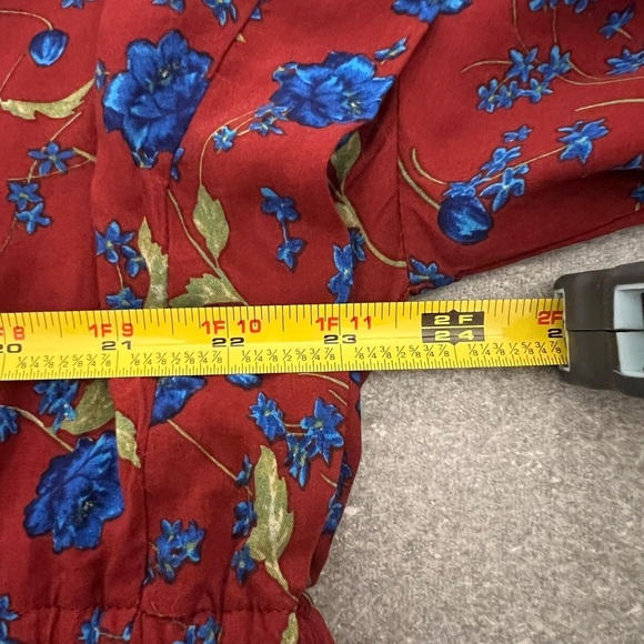 Free People Flower Fields Mini Dress Burgundy Ballon Sleeves Ruffles Boho Small - Picture 10 of 14